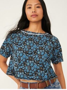Free People Daisy Crop Top-Sammie Printed T Shirt